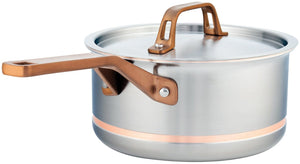 3.1L Meyer CopperClad 5-Ply Copper Core Stainless Steel Saucepan with lid, Made in Canada