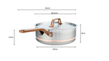 4L Meyer CopperClad 5-Ply Copper Core Stainless Steel Saute Pan with lid, Made in Canada