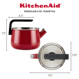 KitchenAid Enamel-On-Steel Kettle, 2Qt empire red