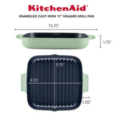 KitchenAid 1-Inch Enameled Cast Iron Grill Pan - Pistachio
