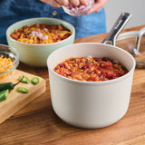 KitchenAid Hard Anodized Ceramic Induction Nonstick 9 Piece Cookware Set Porcelain White