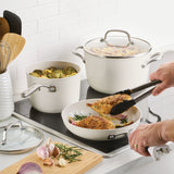 KitchenAid Hard Anodized Ceramic Induction Nonstick 9 Piece Cookware Set Porcelain White