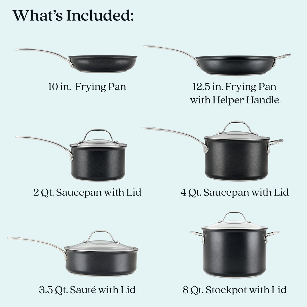 Anolon X SearTech Aluminum Nonstick Cookware Pots and Pans Set, 10-Pie –  Meyer Canada