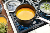 Anolon X SearTech Aluminum Nonstick Cookware Saucepan with Lid, 3-Quart, Super Dark Gray