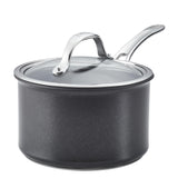 Anolon X SearTech Aluminum Nonstick Cookware Saucepan with Lid, 3-Quart, Super Dark Gray