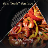 Anolon X SearTech Aluminum Nonstick Cookware Stir Fry Wok with Lid, 10-inch, Super Dark Gray