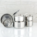 Meyer Confederation Stainless Steel Cookware Set, 10-Piece, Made in Canada