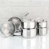 Meyer Confederation Stainless Steel Cookware Set, 11-Piece, Made in Canada