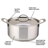 Meyer Confederation Stainless Steel 5L Dutch Oven with cover, Made in Canada