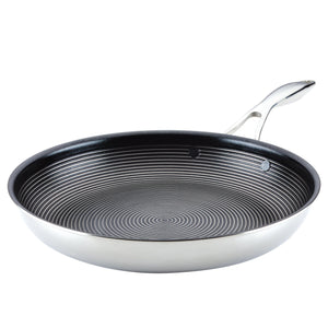 Circulon Clad Stainless Steel Frying Pan with Hybrid SteelShield and Nonstick Technology, 22cm Silver