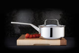 1.6L Meyer ProClad 5-Ply Aluminum Core Stainless Steel Saucepan with Cover, Made in Canada
