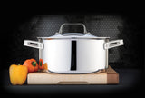 5.1L Meyer ProClad 5-Ply Aluminum Core Stainless Steel Dutch Oven with Cover, Made in Canada