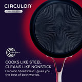 Circulon SteelShield S-Series Stainless Steel Nonstick Pots and Pans Cookware Set with Bonus Utensil, 10-Piece, Silver