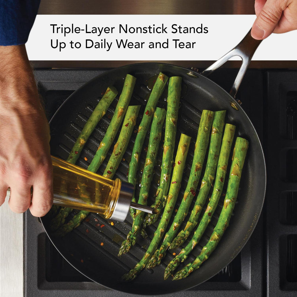 KitchenAid 3Ply Base Stainless Steel Nonstick Round Grill Pan, 10.25