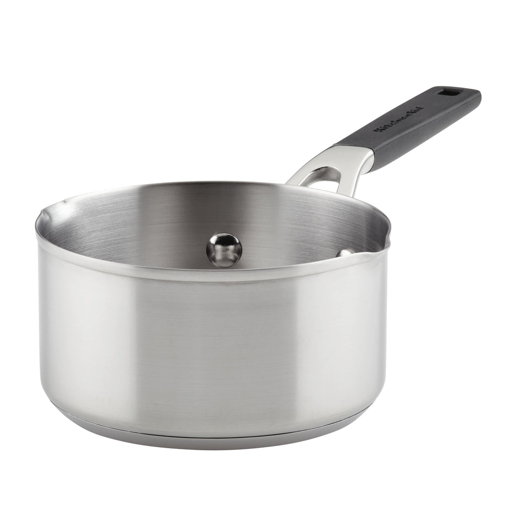 KitchenAid Stainless Steel Saucepan with Pour Spouts, 1-Quart