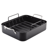 KitchenAid Hard Anodized Roaster with Removable Nonstick Rack, 13-Inch x 15.75-Inch, Matte Black