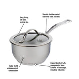 Meyer Nouvelle Stainless Steel 1.1L Saucepan with tempered glass lid, Made in Canada