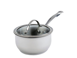 Meyer Nouvelle Stainless Steel 1.5L Saucepan with tempered glass lid, Made in Canada