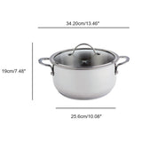 Meyer Nouvelle Stainless Steel 5.4L Dutch Oven with tempered glass lid, Made in Canada