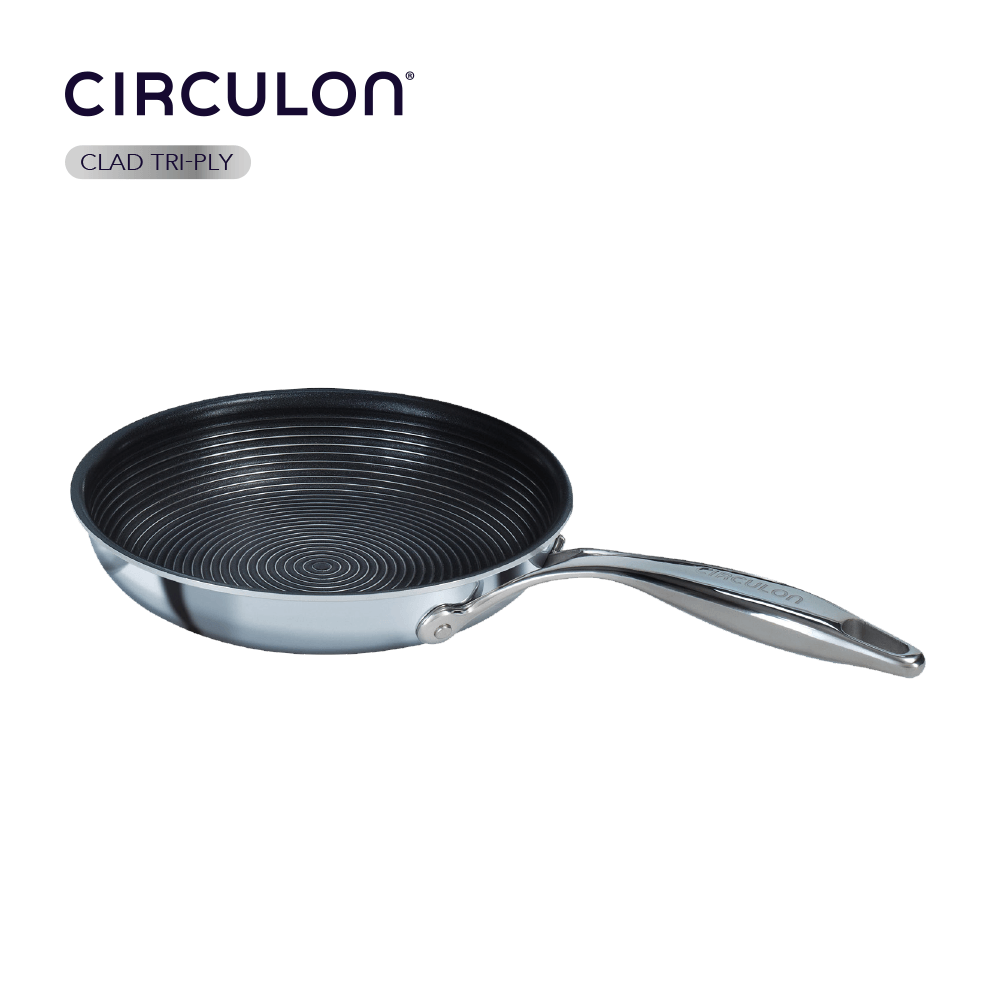 Circulon Clad Stainless Steel Frying Pan with Hybrid SteelShield and  Nonstick Technology, 10-Inch, Silver