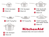 KitchenAid Tri-Ply Clad Stainless Steel 12-piece Cookware Set