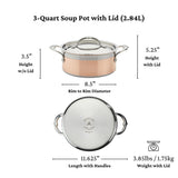 Induction Copper Soup Pot, 3-Quart
