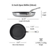 Professional Clad Stainless Steel TITUM<sup>TM</sup> Nonstick Skillets