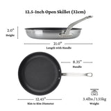 Professional Clad Stainless Steel TITUM<sup>TM</sup> Nonstick Skillets