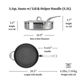 Hestan ProBond Professional Clad Stainless Steel TITUM Nonstick Saute Pan with Lid, 3.5-Quart