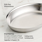 Hestan Provisions Stainless Steel Oval Fish Pan 12.5" x 9"