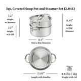 Hestan ProBond® Luxe 3-Quart Polished Professional Clad Stainless Steel Soup Pot and Steamer Insert Set
