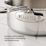 ProBond® Luxe 5-Piece Professional Clad Stainless Steel Cookware Set (8.5”skillet, 3qt saucepans, and 3.5qt sauté)