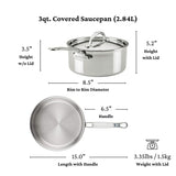 Hestan ProBond® Luxe 10-Piece Professional Clad Stainless Steel Cookware Set