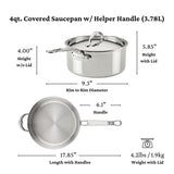 Hestan ProBond® Luxe 4QT/22CM Covered Saute Pan with helper handle