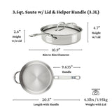 Hestan ProBond® Luxe 3.5QT/26CM Covered Saute Pan with helper handle