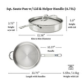 ProBond® Luxe 5QT/30CM Covered Saute Pan with helper handle