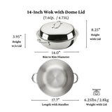 Hestan ProBond® Luxe 14" Professional Clad Stainless Steel Wok with Dome Lid