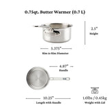 Hestan ProBond® Luxe 0.75-Qt. Polished Professional Clad Stainless Steel Butter Warmer