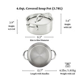Hestan ProBond® Luxe 4-Quart Polished Professional Clad Stainless Steel Soup Pot with Lid