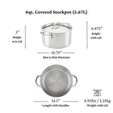Hestan ProBond® Luxe 6-Quart Polished Professional Clad Stainless Steel Stock Pot with Lid