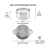 Hestan ProBond® Luxe 12-Quart Polished Professional Clad Stainless Steel Stock Pot with Lid