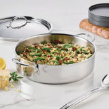 Hestan ProBond® Luxe 6-Quart Polished Professional Clad Stainless Steel Rondeau with Lid