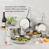 Hestan ProBond® Luxe 6-Quart Polished Professional Clad Stainless Steel Rondeau with Lid
