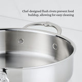 Hestan ProBond® Luxe 6-Quart Polished Professional Clad Stainless Steel Rondeau with Lid