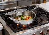 Meyer SuperSteel Tri-Ply Clad Stainless Steel 4.2L Saute Pan with cover, Made in Canada