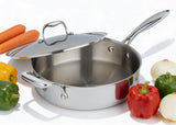 Meyer SuperSteel Tri-Ply Clad Stainless Steel 4.2L Saute Pan with cover, Made in Canada