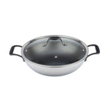 Meyer HybridClad Stainless Steel 32cm Wok with cover, Made in Canada