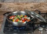 Meyer HybridClad Stainless Steel 32cm Wok with cover, Made in Canada