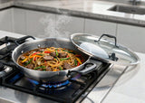 Meyer HybridClad Stainless Steel 32cm Wok with cover, Made in Canada