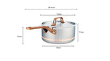 3.1L Meyer CopperClad 5-Ply Copper Core Stainless Steel Saucepan with lid, Made in Canada